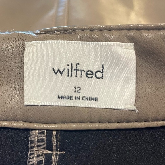 Aritzia Wilfred Free Rebel High Waisted Vegan Leather Pants in Taupe - Picture 5 of 7